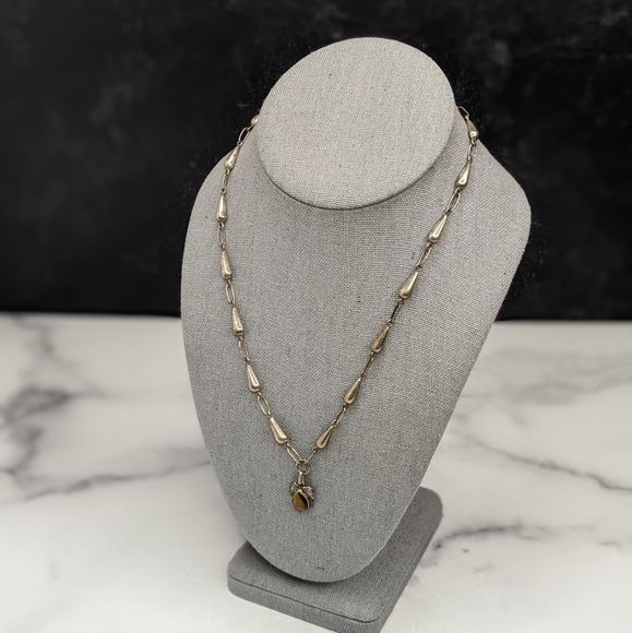 Vintage sterling silver & tiger's eye southwest necklace - Picture 3 of 6